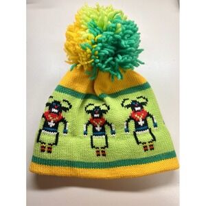 Vtg ARIS Ski Hat Monsters 100% Wool NYC, NY Made‎ In USA
